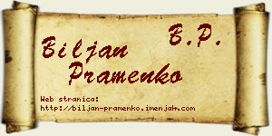 Biljan Pramenko vizit kartica